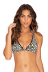 Luli Fama Wild Side LACE TRIM TRIANGLE HALTER TOP